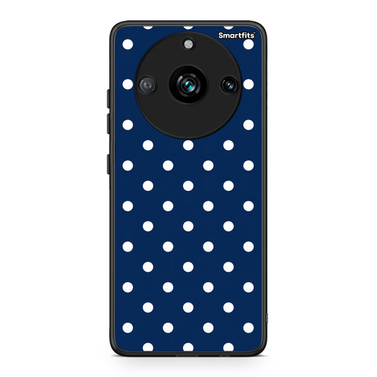 Θήκη Realme 11 Pro White Small Polka Dots on Navy από τη Smartfits με σχέδιο στο πίσω μέρος και μαύρο περίβλημα | Realme 11 Pro White Small Polka Dots on Navy case with colorful back and black bezels