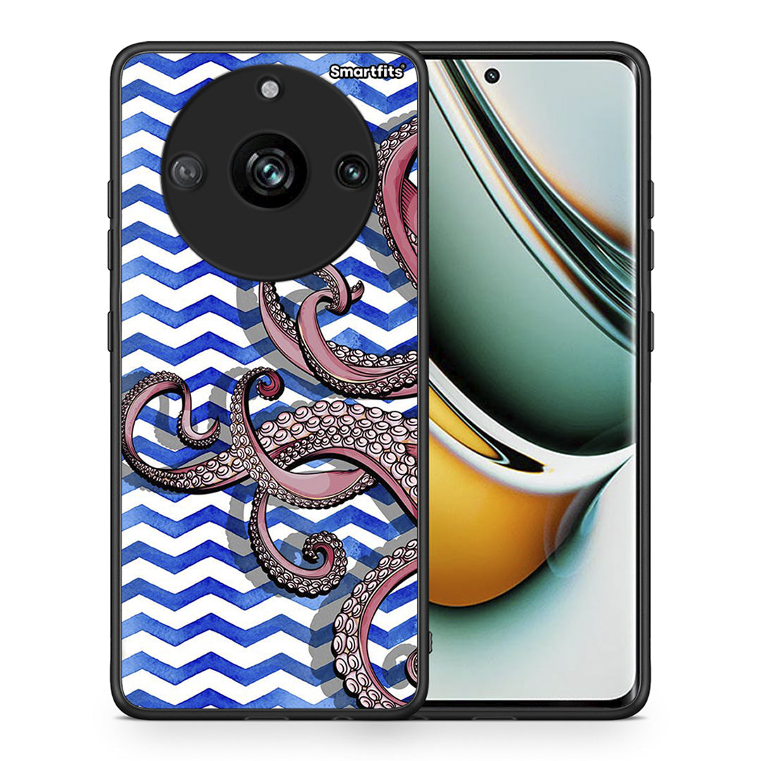 Θήκη Realme 11 Pro+ Chevron Devilfish από τη Smartfits με σχέδιο στο πίσω μέρος και μαύρο περίβλημα | Realme 11 Pro+ Chevron Devilfish case with colorful back and black bezels