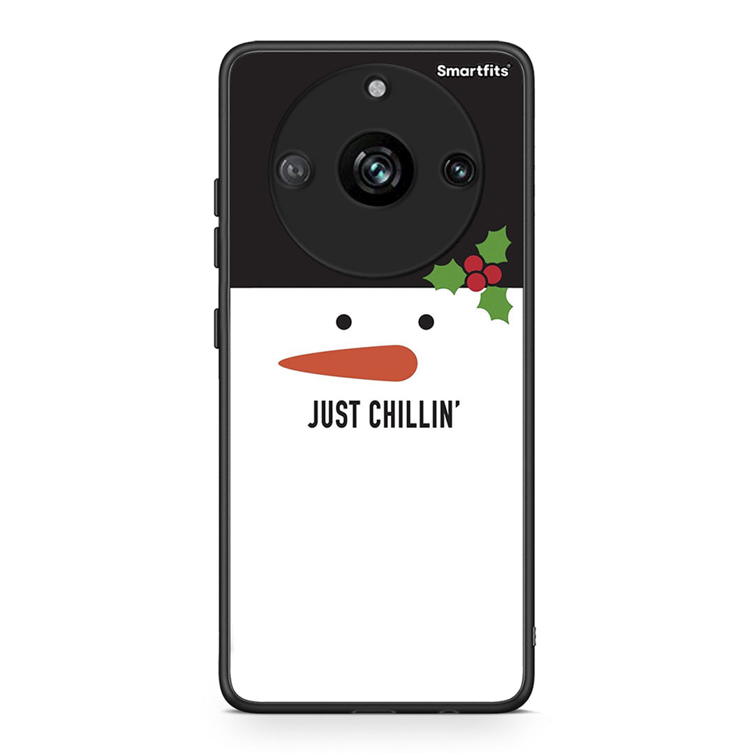 Realme 11 Pro+ Christmas Chillin θήκη από τη Smartfits με σχέδιο στο πίσω μέρος και μαύρο περίβλημα | Smartphone case with colorful back and black bezels by Smartfits