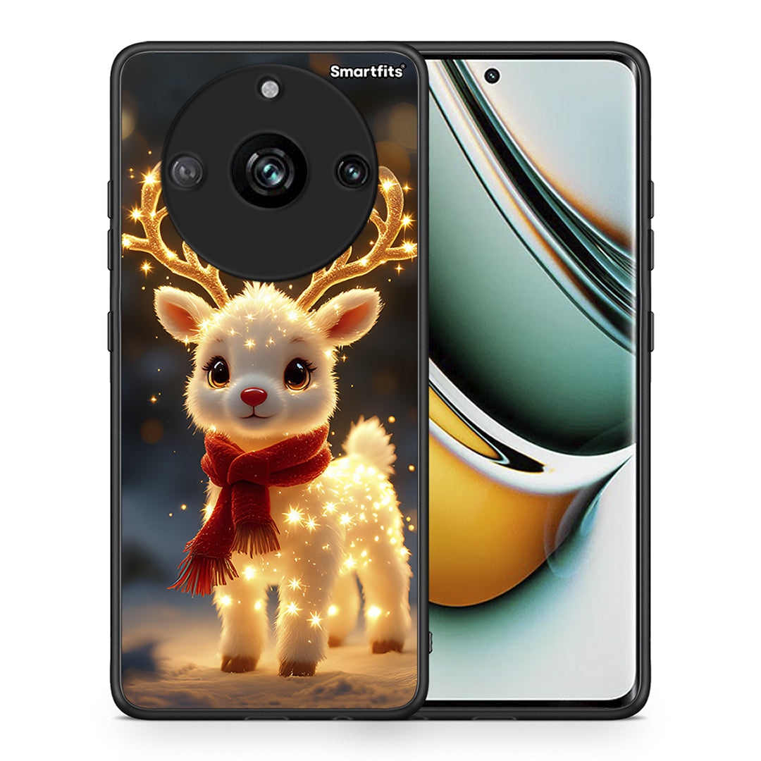 Θήκη Realme 11 Pro+ Christmas Cutie από τη Smartfits με σχέδιο στο πίσω μέρος και μαύρο περίβλημα | Realme 11 Pro+ Christmas Cutie case with colorful back and black bezels