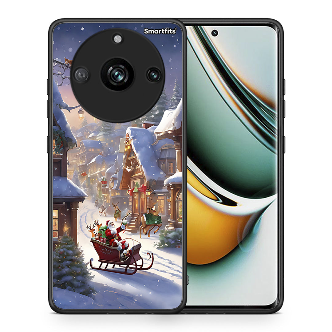 Θήκη Realme 11 Pro Christmas Snow από τη Smartfits με σχέδιο στο πίσω μέρος και μαύρο περίβλημα | Realme 11 Pro Christmas Snow case with colorful back and black bezels