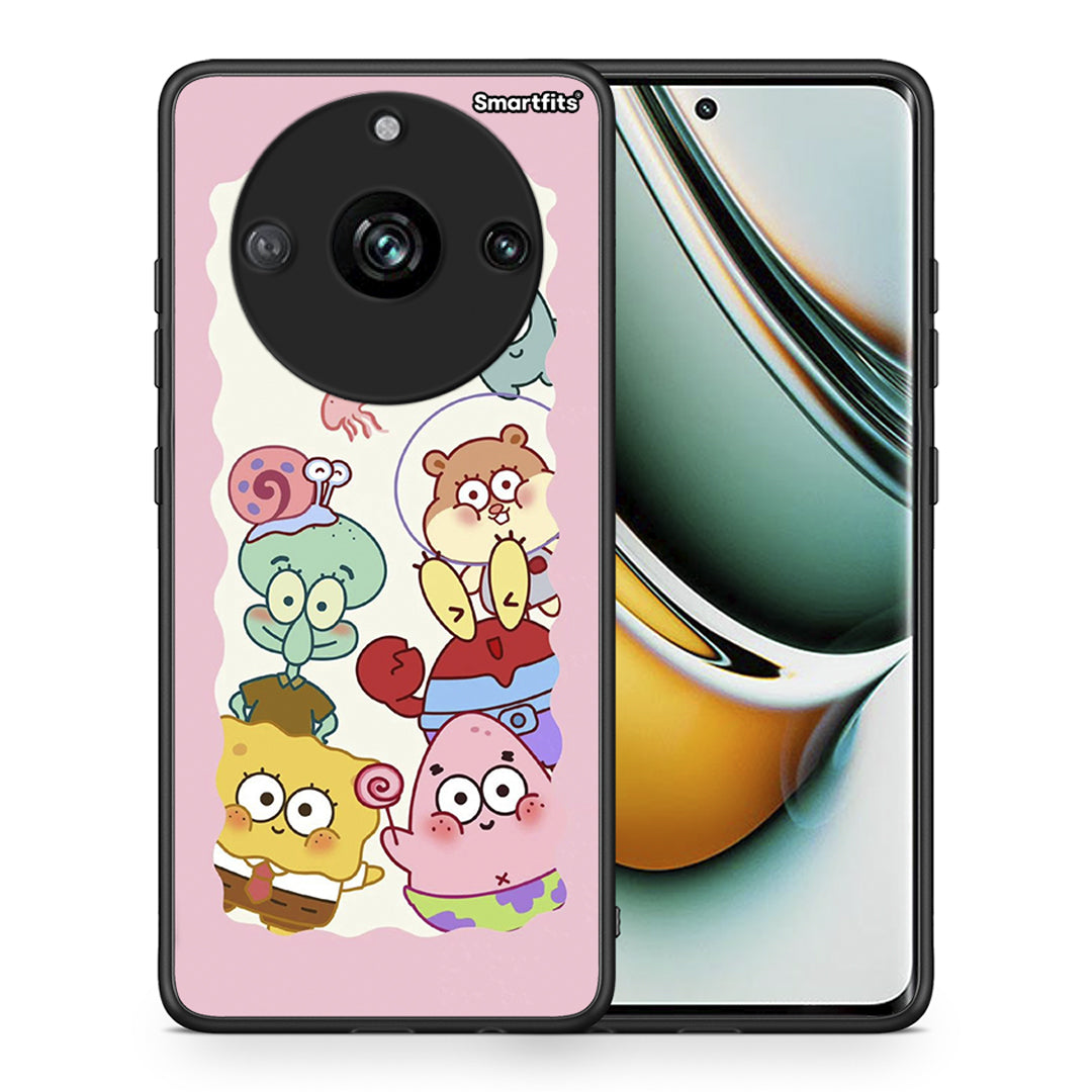 Θήκη Realme 11 Pro+ Cute Companion από τη Smartfits με σχέδιο στο πίσω μέρος και μαύρο περίβλημα | Realme 11 Pro+ Cute Companion case with colorful back and black bezels