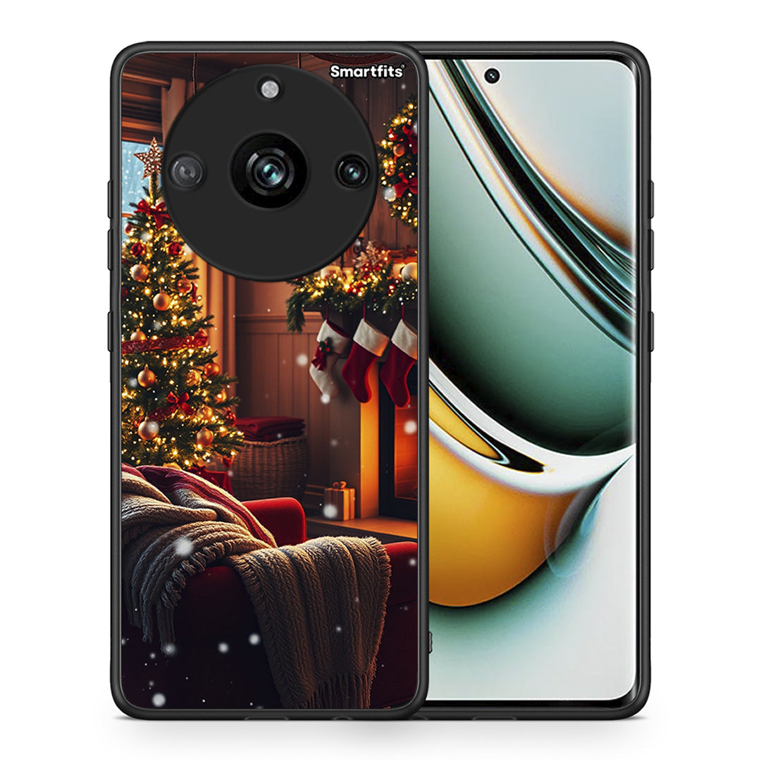 Θήκη Realme 11 Pro+ Home For Christmas από τη Smartfits με σχέδιο στο πίσω μέρος και μαύρο περίβλημα | Realme 11 Pro+ Home For Christmas case with colorful back and black bezels