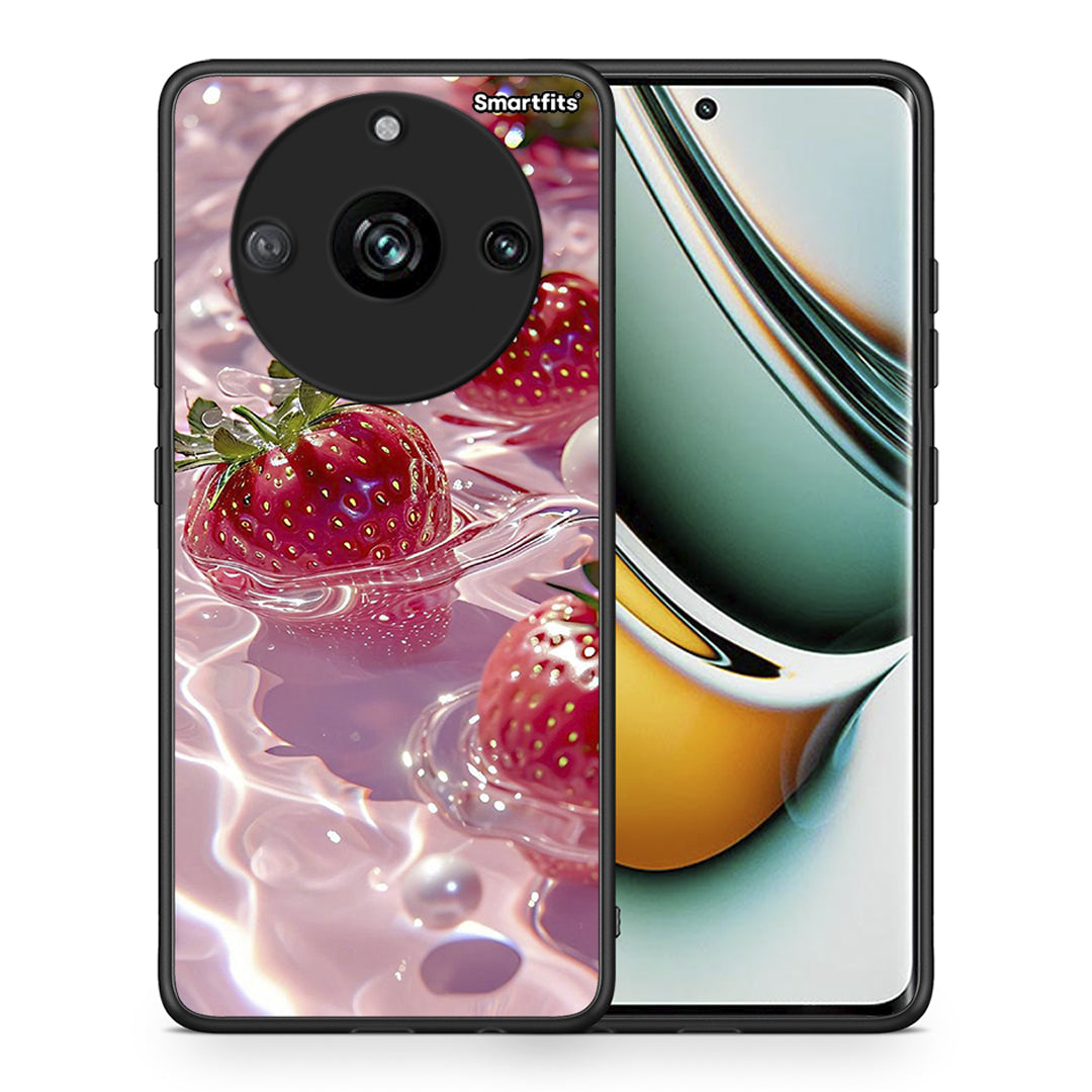 Θήκη Realme 11 Pro Juicy Strawberries από τη Smartfits με σχέδιο στο πίσω μέρος και μαύρο περίβλημα | Realme 11 Pro Juicy Strawberries case with colorful back and black bezels