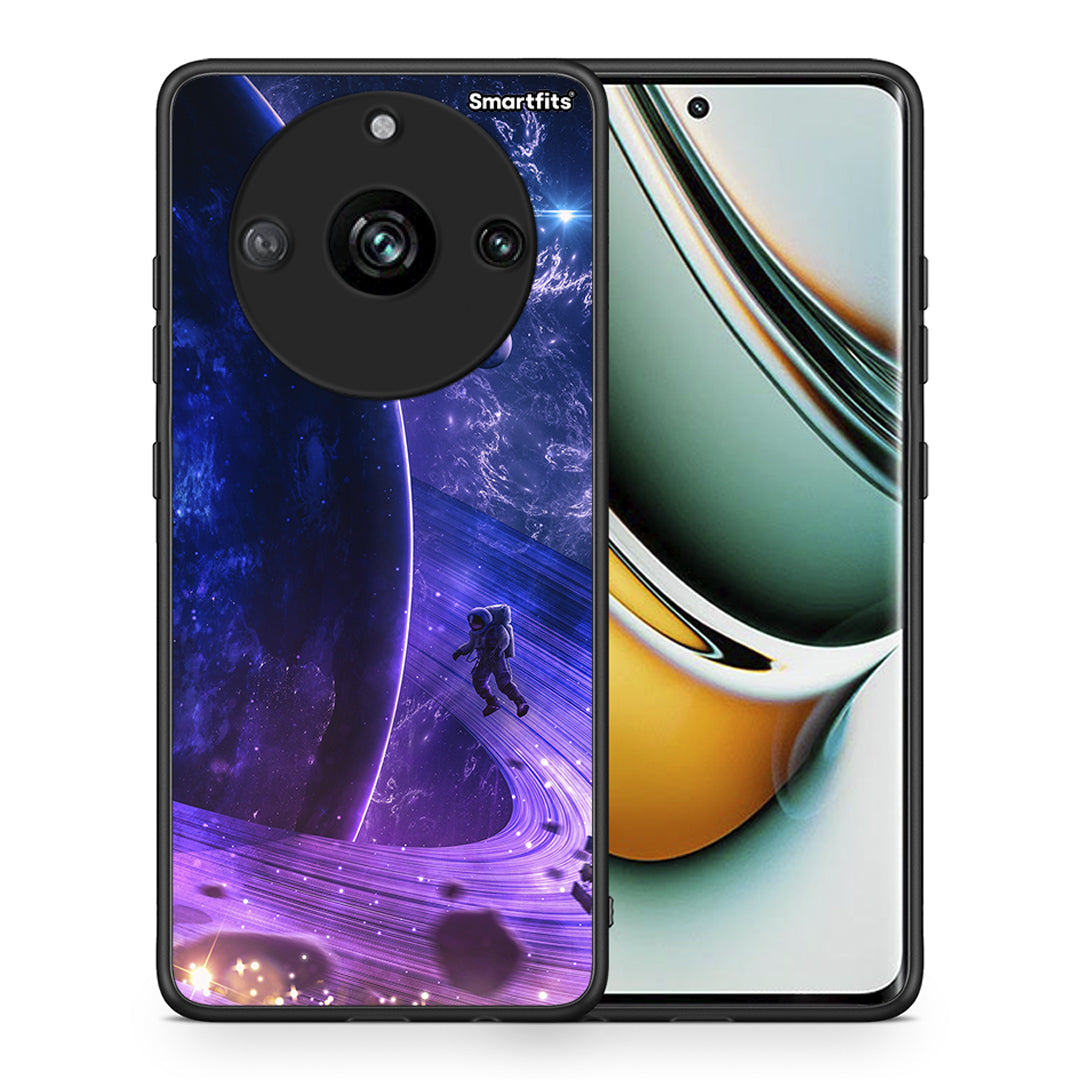 Θήκη Realme 11 Pro Lost Astronaut από τη Smartfits με σχέδιο στο πίσω μέρος και μαύρο περίβλημα | Realme 11 Pro Lost Astronaut case with colorful back and black bezels