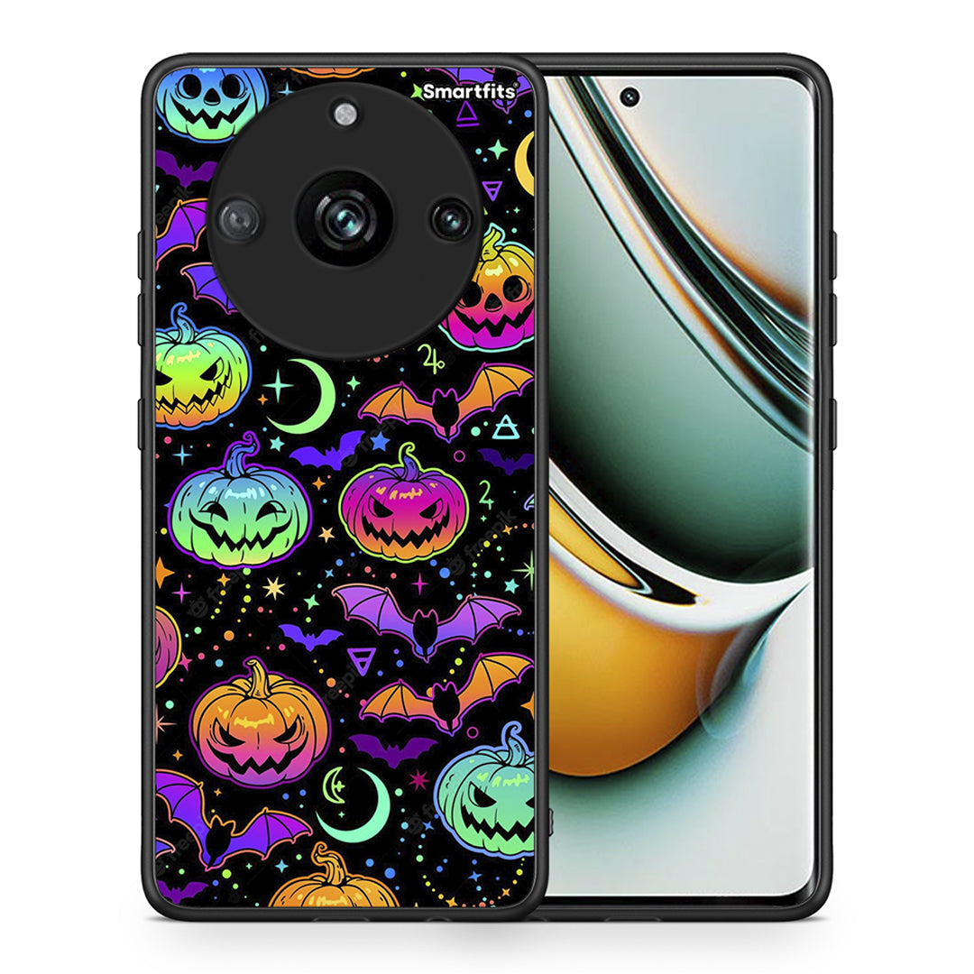 Θήκη Realme 11 Pro Neon Halloween από τη Smartfits με σχέδιο στο πίσω μέρος και μαύρο περίβλημα | Realme 11 Pro Neon Halloween case with colorful back and black bezels