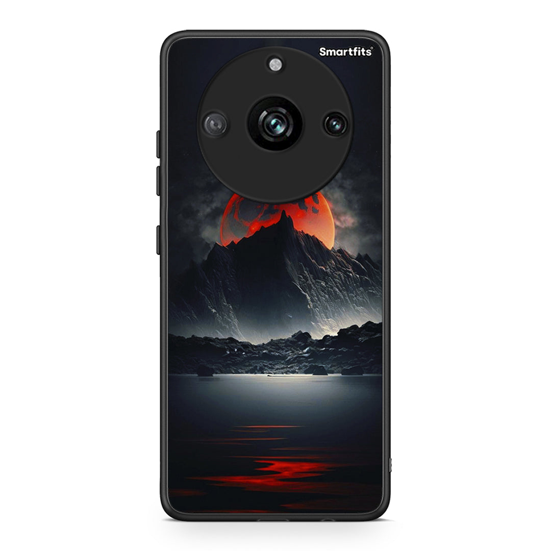 Realme 11 Pro+ Red Full Moon θήκη από τη Smartfits με σχέδιο στο πίσω μέρος και μαύρο περίβλημα | Smartphone case with colorful back and black bezels by Smartfits