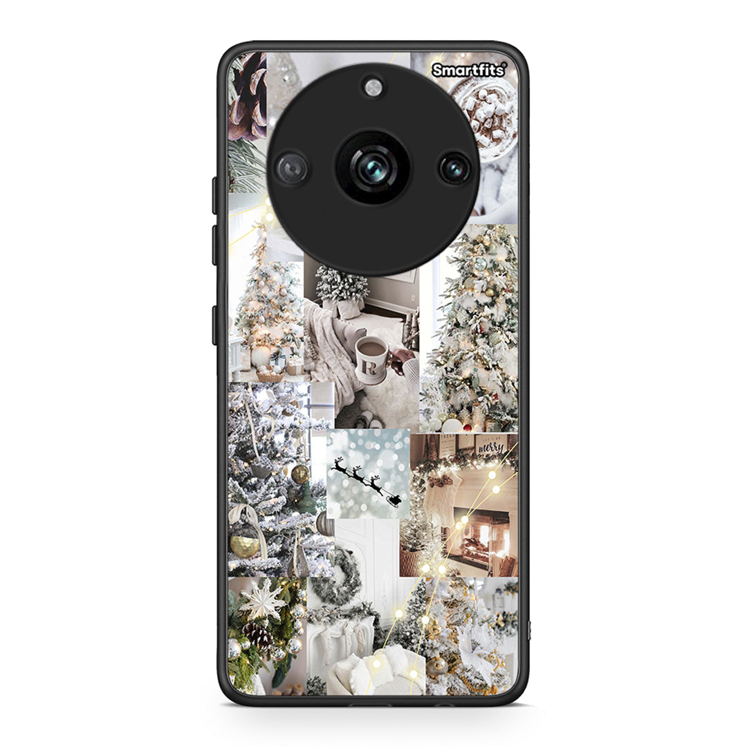 Realme 11 Pro White Christmas θήκη από τη Smartfits με σχέδιο στο πίσω μέρος και μαύρο περίβλημα | Smartphone case with colorful back and black bezels by Smartfits