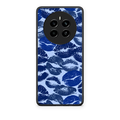 Θήκη Realme 12 4G / 12+ / 13 4G Blue Lipstick Kisses από τη Smartfits με σχέδιο στο πίσω μέρος και μαύρο περίβλημα | Realme 12 4G / 12+ / 13 4G Blue Lipstick Kisses case with colorful back and black bezels