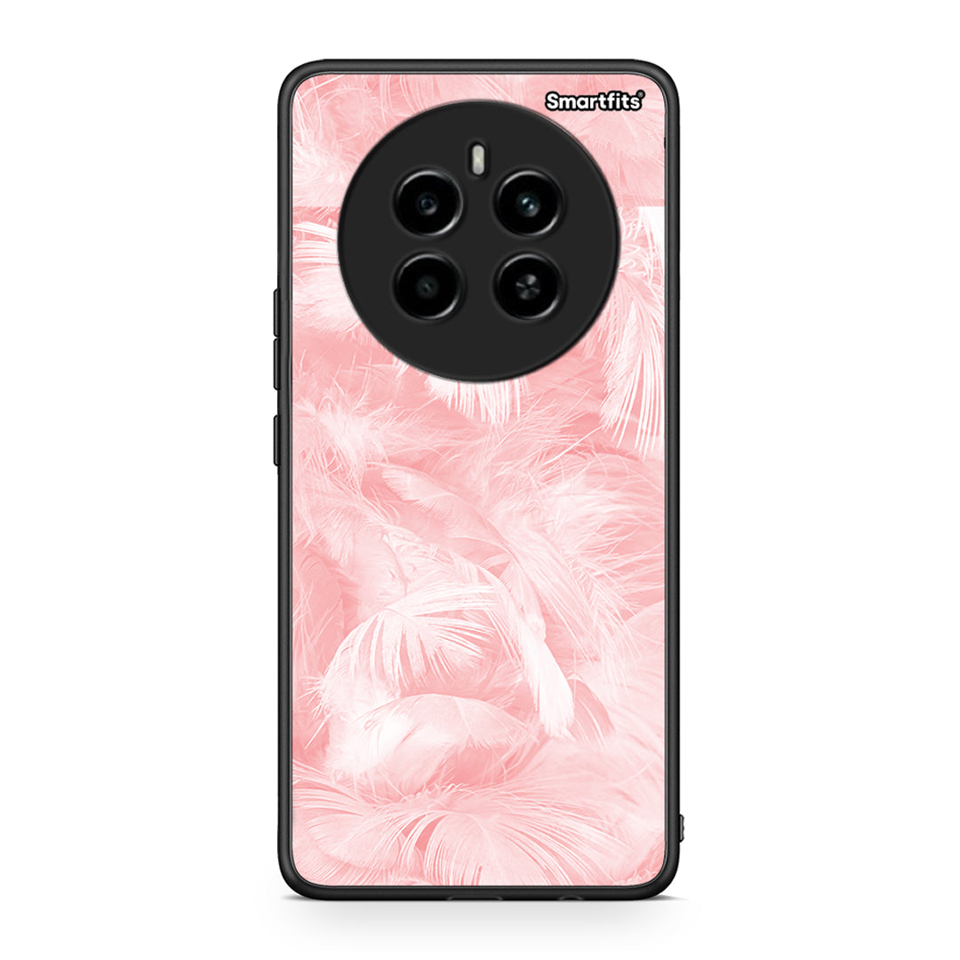 33 - Realme 12 4G / 12+ / 13 4G Pink Feather Boho case, cover, bumper