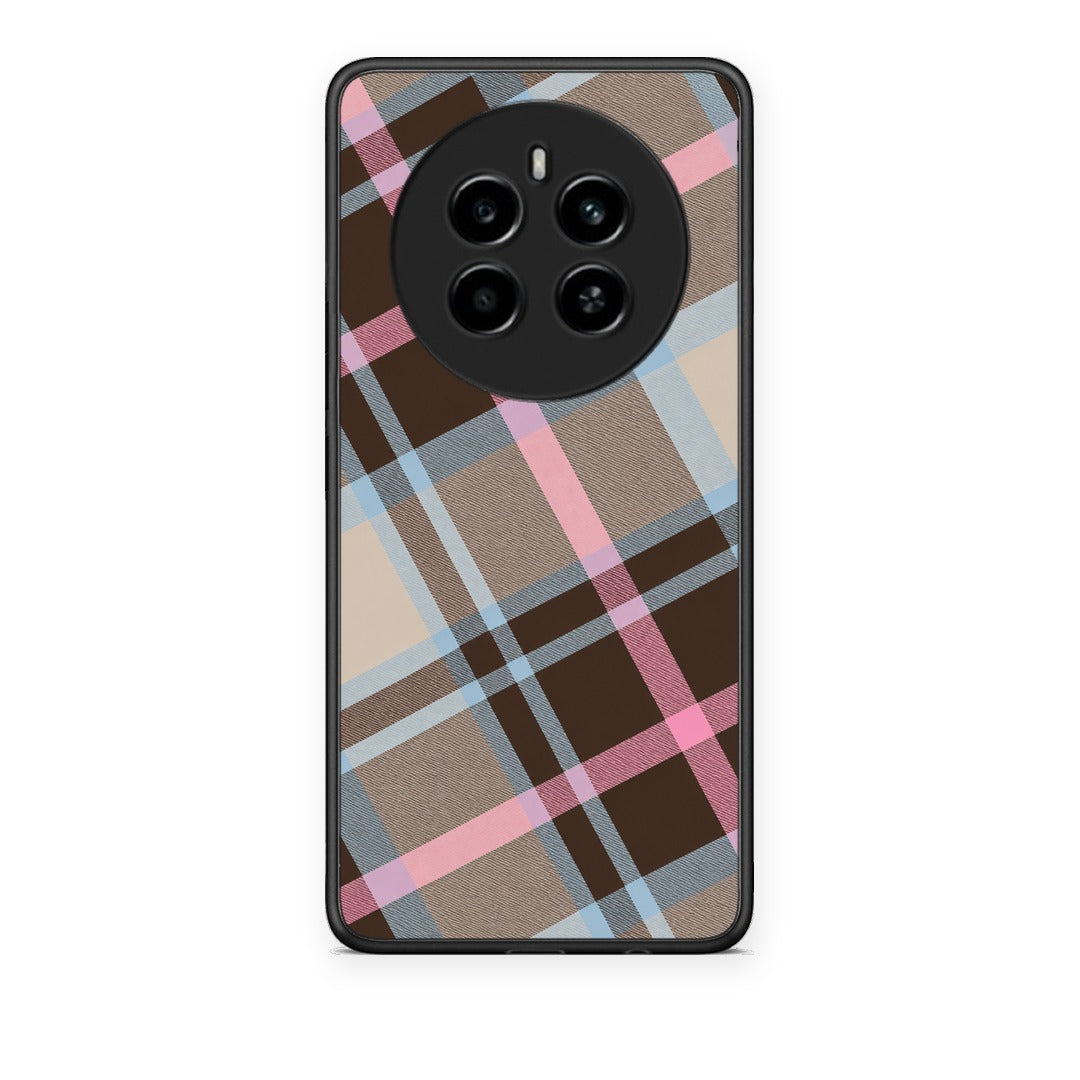Θήκη Realme 12 4G / 12+ / 13 4G Brown Pink and Blue Diagonal Plaid από τη Smartfits με σχέδιο στο πίσω μέρος και μαύρο περίβλημα | Realme 12 4G / 12+ / 13 4G Brown Pink and Blue Diagonal Plaid case with colorful back and black bezels