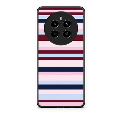 Θήκη Realme 12 4G / 12+ / 13 4G Burgundy Pink and Blue Horizontal Stripes από τη Smartfits με σχέδιο στο πίσω μέρος και μαύρο περίβλημα | Realme 12 4G / 12+ / 13 4G Burgundy Pink and Blue Horizontal Stripes case with colorful back and black bezels