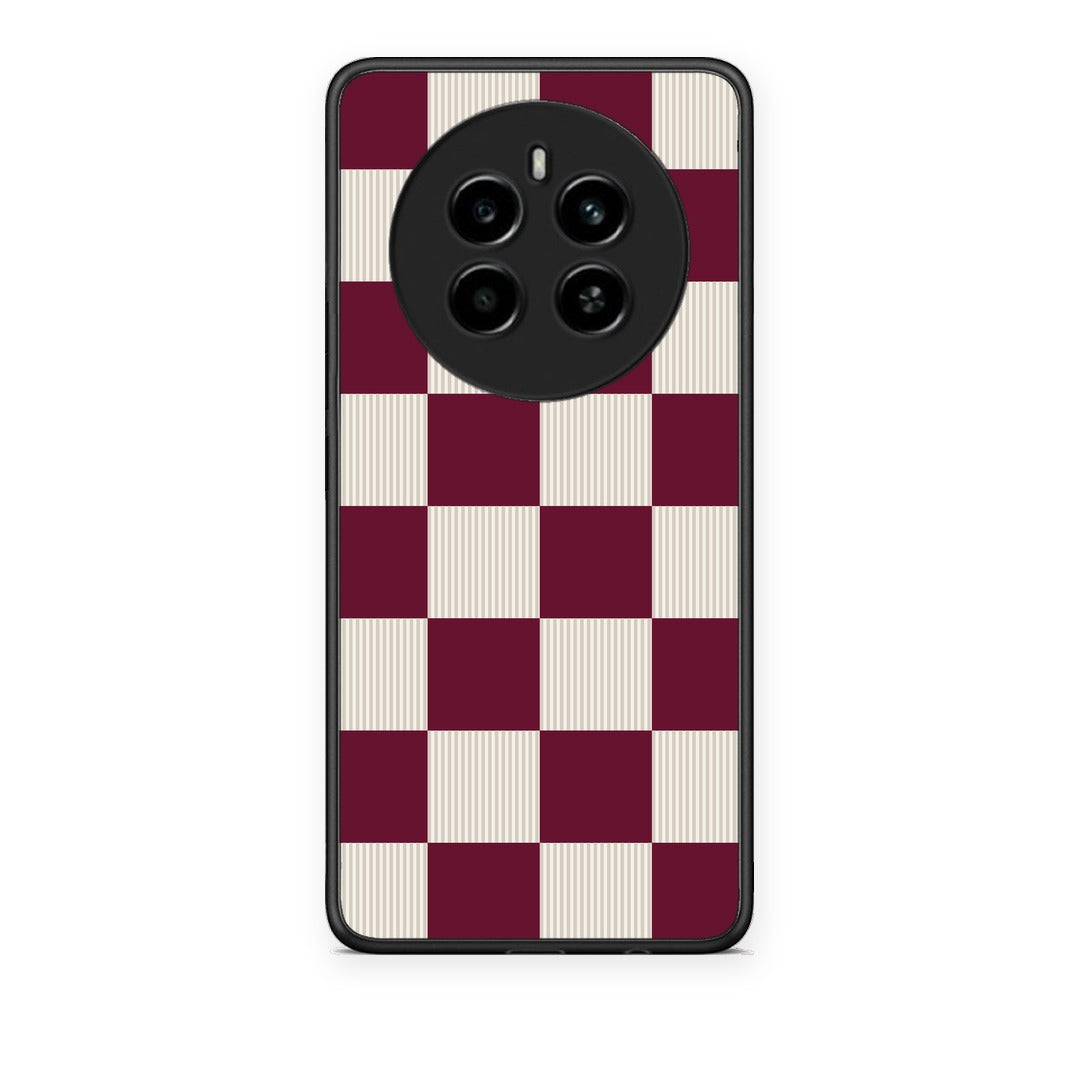 Θήκη Realme 12 4G / 12+ / 13 4G Burgundy and Cream Striped Checks από τη Smartfits με σχέδιο στο πίσω μέρος και μαύρο περίβλημα | Realme 12 4G / 12+ / 13 4G Burgundy and Cream Striped Checks case with colorful back and black bezels