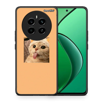 Θήκη Realme 12 4G / 12+ / 13 4G Cat Tongue από τη Smartfits με σχέδιο στο πίσω μέρος και μαύρο περίβλημα | Realme 12 4G / 12+ / 13 4G Cat Tongue case with colorful back and black bezels