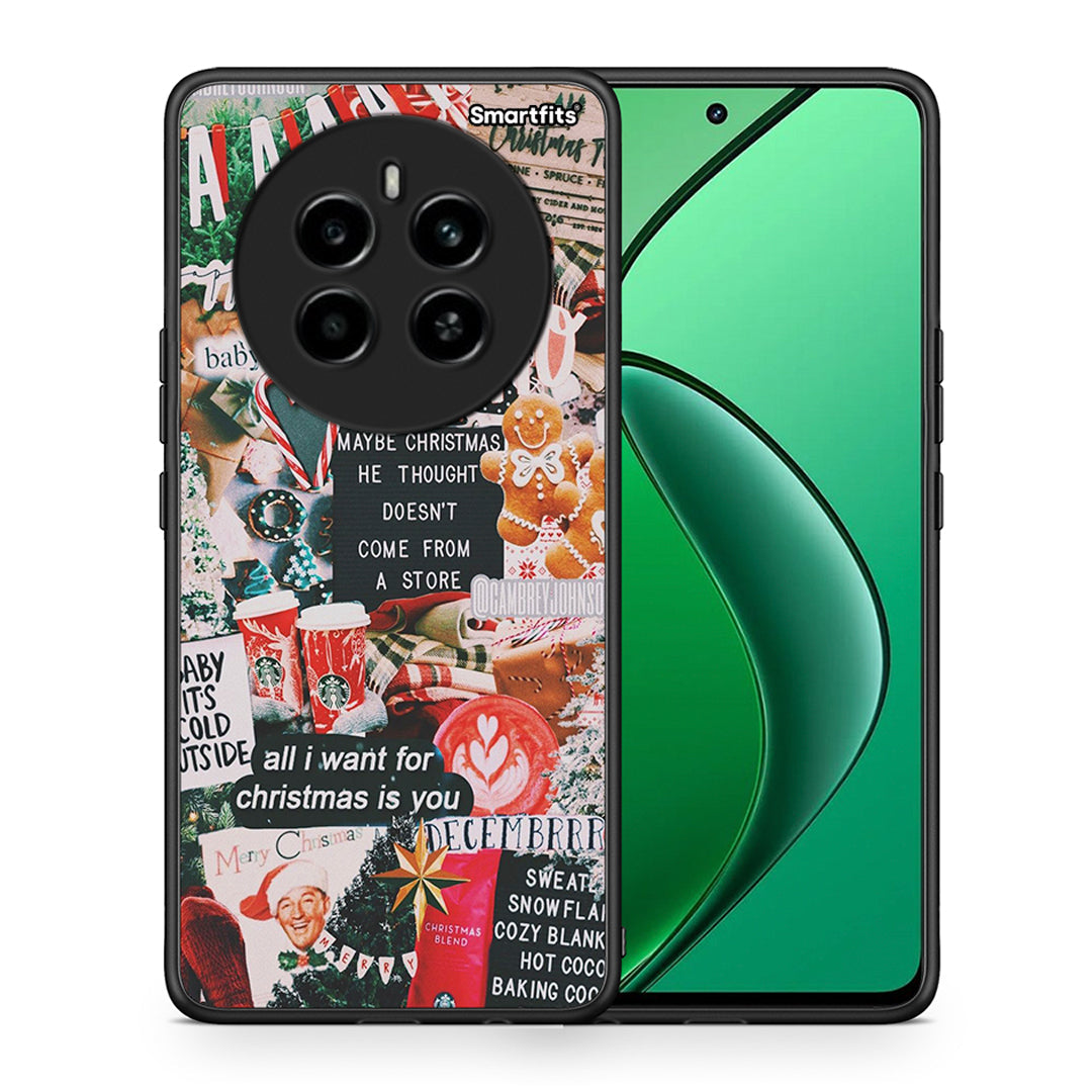 Θήκη Realme 12 4G / 12+ / 13 4G Christmas Happiness από τη Smartfits με σχέδιο στο πίσω μέρος και μαύρο περίβλημα | Realme 12 4G / 12+ / 13 4G Christmas Happiness case with colorful back and black bezels