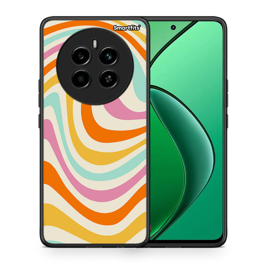 Θήκη Realme 12 4G / 12+ / 13 4G Colourful Waves από τη Smartfits με σχέδιο στο πίσω μέρος και μαύρο περίβλημα | Realme 12 4G / 12+ / 13 4G Colourful Waves case with colorful back and black bezels