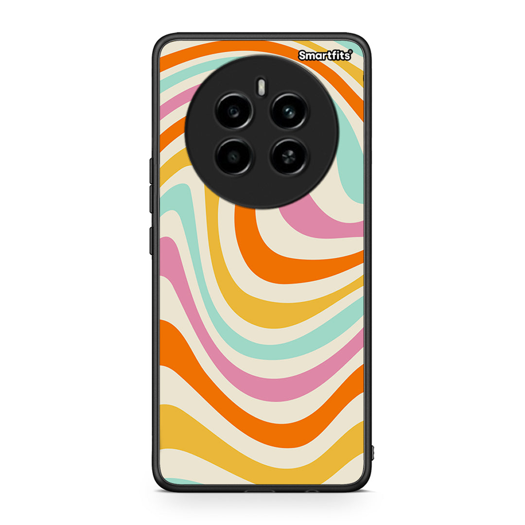 Realme 12 4G / 12+ / 13 4G Colourful Waves θήκη από τη Smartfits με σχέδιο στο πίσω μέρος και μαύρο περίβλημα | Smartphone case with colorful back and black bezels by Smartfits