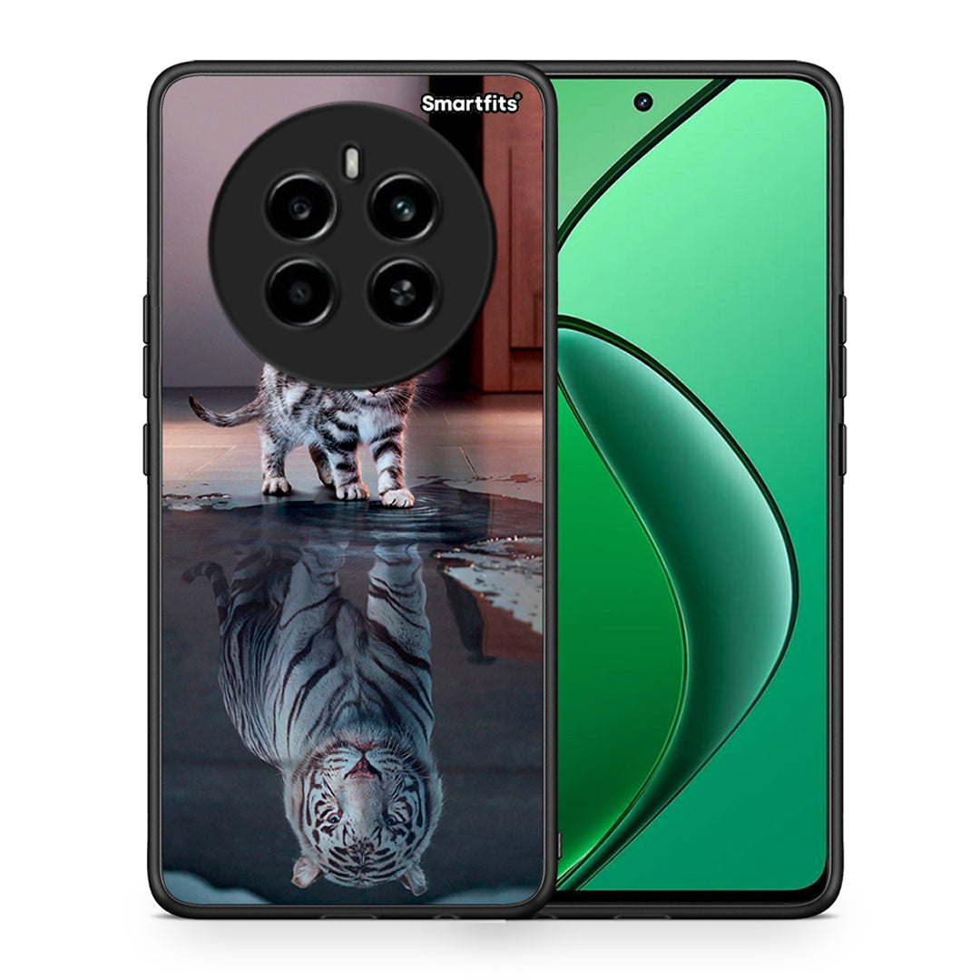 Θήκη Realme 12 4G / 12+ / 13 4G Tiger Cute από τη Smartfits με σχέδιο στο πίσω μέρος και μαύρο περίβλημα | Realme 12 4G / 12+ / 13 4G Tiger Cute case with colorful back and black bezels