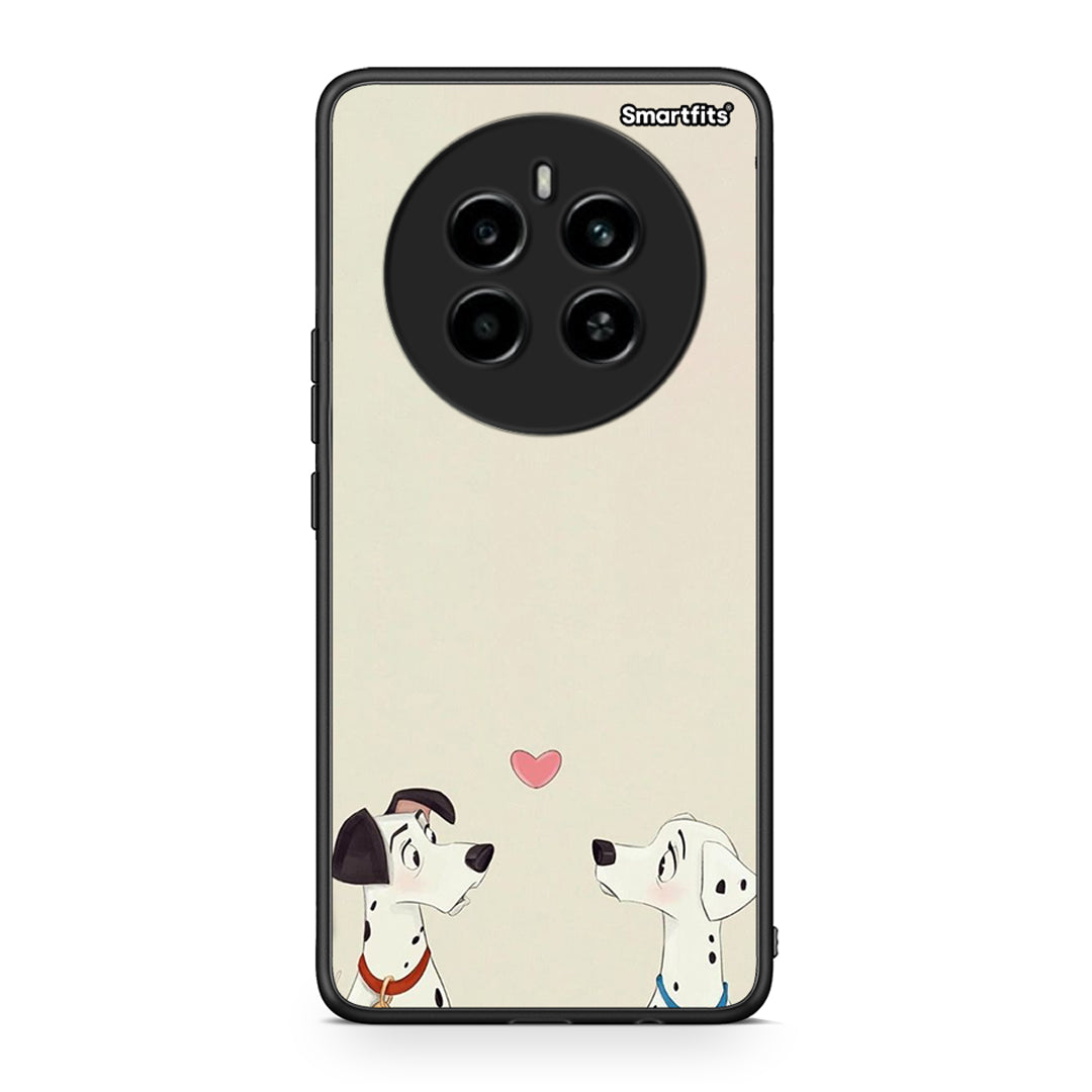 Realme 12 4G / 12+ / 13 4G Dalmatians Love θήκη από τη Smartfits με σχέδιο στο πίσω μέρος και μαύρο περίβλημα | Smartphone case with colorful back and black bezels by Smartfits