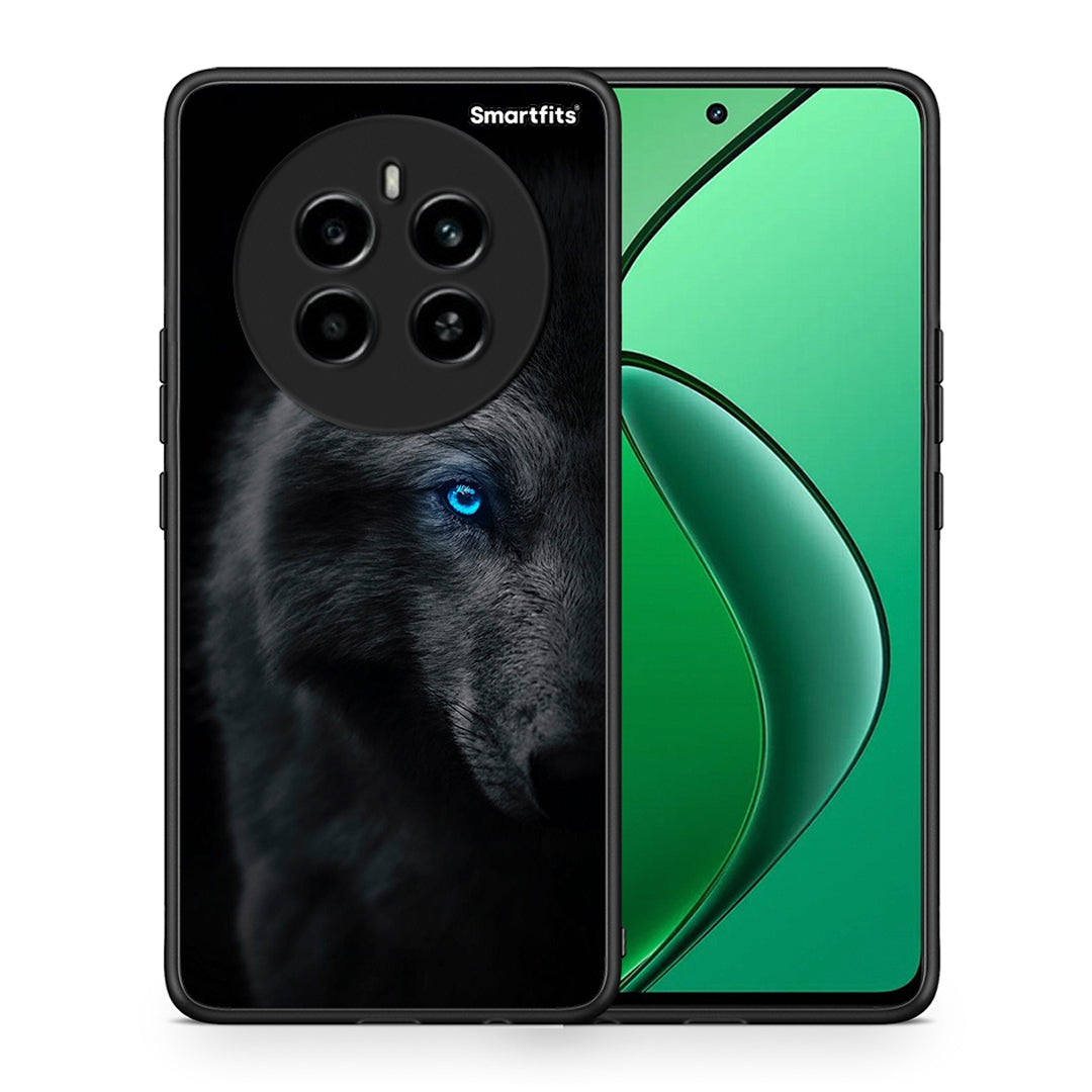 Θήκη Realme 12 4G / 12+ / 13 4G Dark Wolf από τη Smartfits με σχέδιο στο πίσω μέρος και μαύρο περίβλημα | Realme 12 4G / 12+ / 13 4G Dark Wolf case with colorful back and black bezels