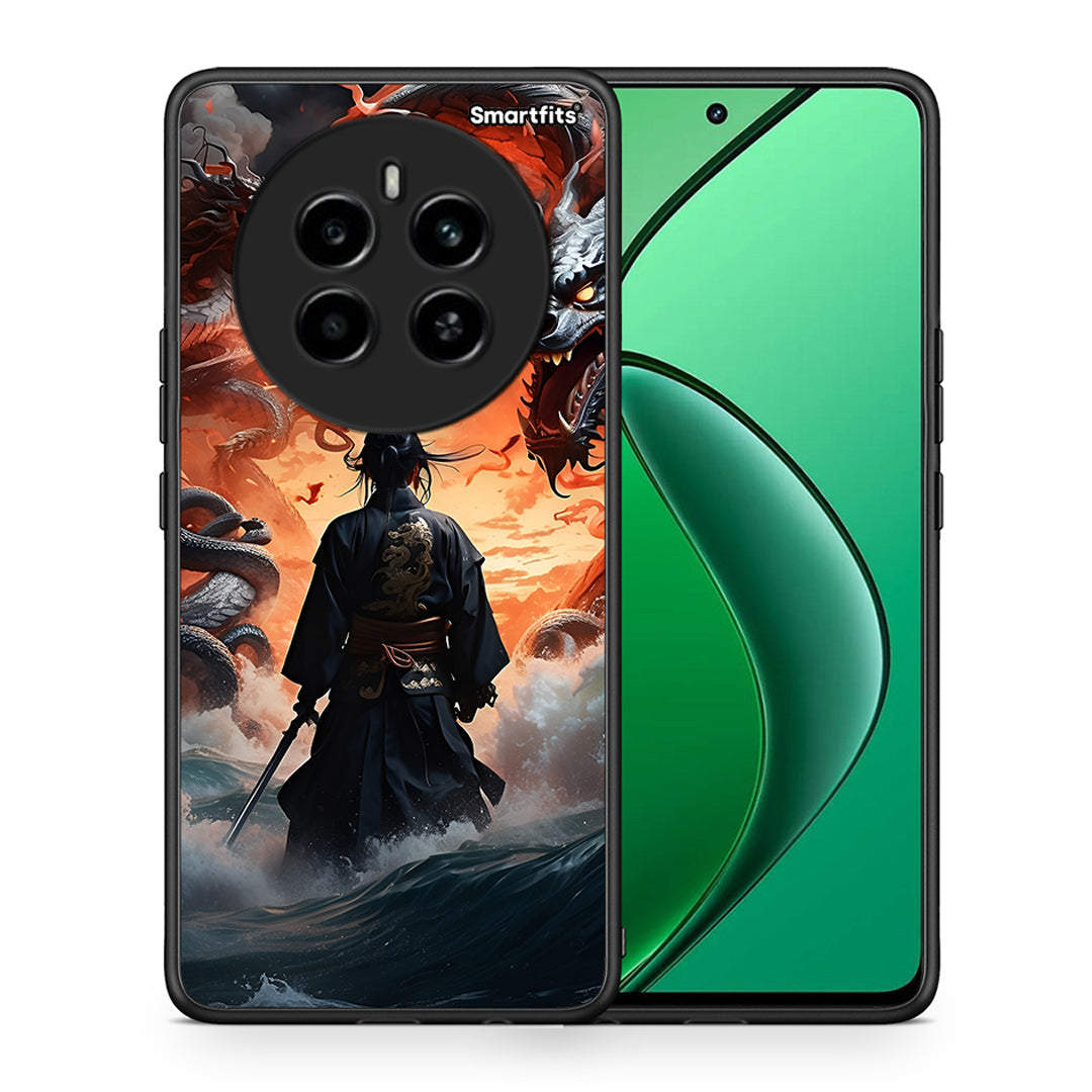 Θήκη Realme 12 4G / 12+ / 13 4G Dragons Fight από τη Smartfits με σχέδιο στο πίσω μέρος και μαύρο περίβλημα | Realme 12 4G / 12+ / 13 4G Dragons Fight case with colorful back and black bezels