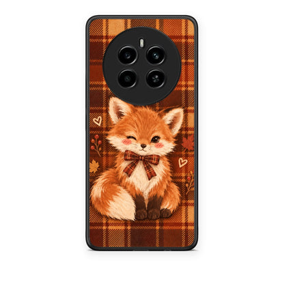 Θήκη Realme 12 4G / 12+ / 13 4G Fox on Autumn Tartan από τη Smartfits με σχέδιο στο πίσω μέρος και μαύρο περίβλημα | Realme 12 4G / 12+ / 13 4G Fox on Autumn Tartan case with colorful back and black bezels