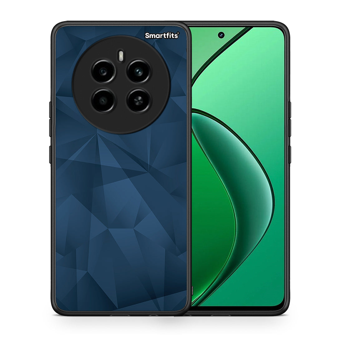 Θήκη Realme 12 4G / 12+ / 13 4G Blue Abstract Geometric από τη Smartfits με σχέδιο στο πίσω μέρος και μαύρο περίβλημα | Realme 12 4G / 12+ / 13 4G Blue Abstract Geometric case with colorful back and black bezels