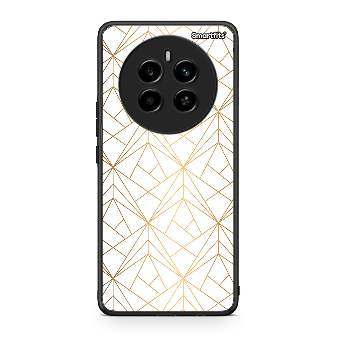 111 - Realme 12 4G / 12+ / 13 4G Luxury White Geometric case, cover, bumper
