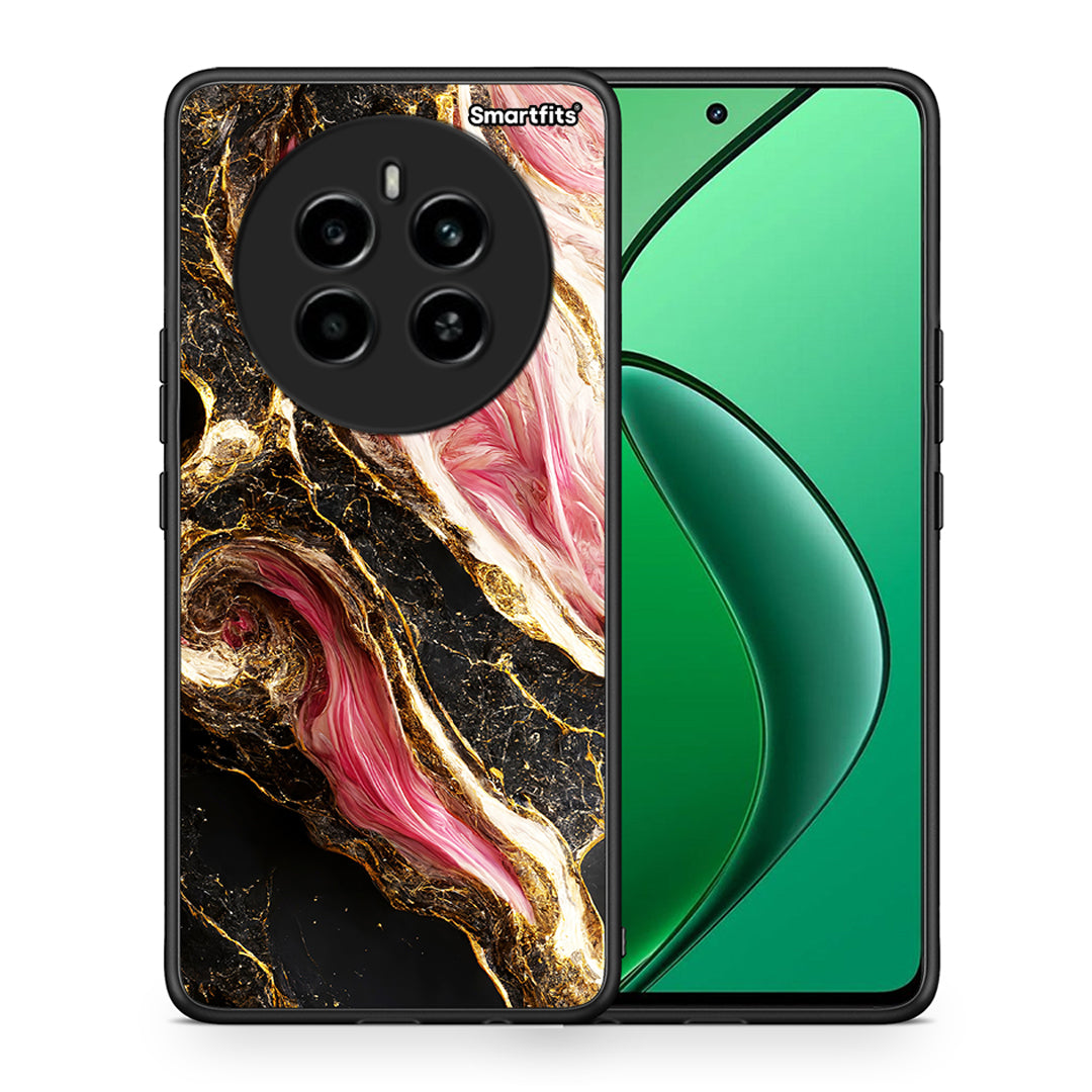 Θήκη Realme 12 4G / 12+ / 13 4G Glamorous Pink Marble από τη Smartfits με σχέδιο στο πίσω μέρος και μαύρο περίβλημα | Realme 12 4G / 12+ / 13 4G Glamorous Pink Marble case with colorful back and black bezels