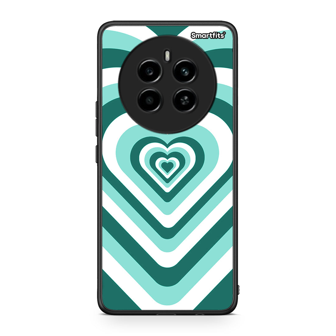 Realme 12 4G / 12+ / 13 4G Green Hearts θήκη από τη Smartfits με σχέδιο στο πίσω μέρος και μαύρο περίβλημα | Smartphone case with colorful back and black bezels by Smartfits