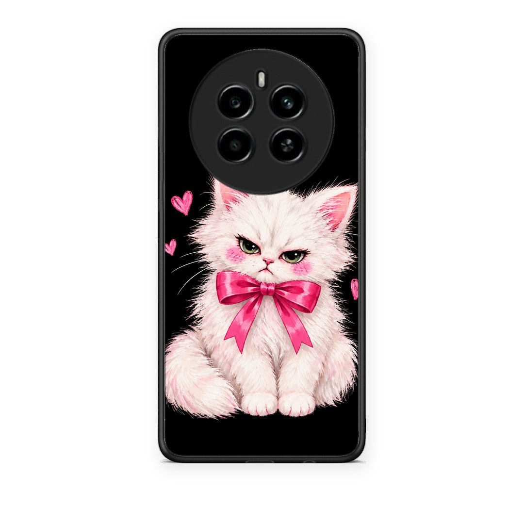 Θήκη Realme 12 4G / 12+ / 13 4G Grumpy Party Kitten on Black από τη Smartfits με σχέδιο στο πίσω μέρος και μαύρο περίβλημα | Realme 12 4G / 12+ / 13 4G Grumpy Party Kitten on Black case with colorful back and black bezels