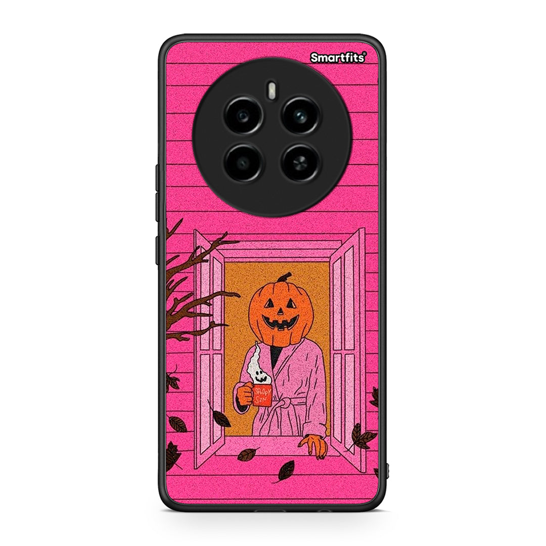 Realme 12 4G / 12+ / 13 4G Halloween Pumpkin Lady Θήκη από τη Smartfits με σχέδιο στο πίσω μέρος και μαύρο περίβλημα | Smartphone case with colorful back and black bezels by Smartfits