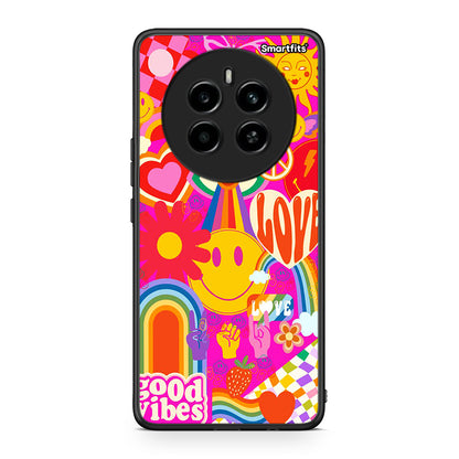 Realme 12 4G / 12+ / 13 4G Hippie Love θήκη από τη Smartfits με σχέδιο στο πίσω μέρος και μαύρο περίβλημα | Smartphone case with colorful back and black bezels by Smartfits