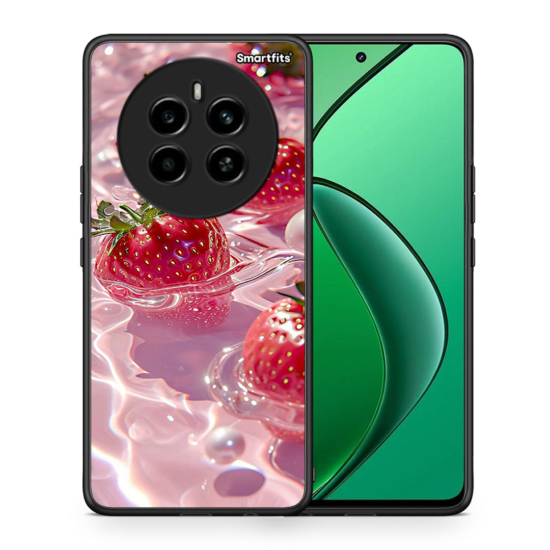 Θήκη Realme 12 4G / 12+ / 13 4G Juicy Strawberries από τη Smartfits με σχέδιο στο πίσω μέρος και μαύρο περίβλημα | Realme 12 4G / 12+ / 13 4G Juicy Strawberries case with colorful back and black bezels