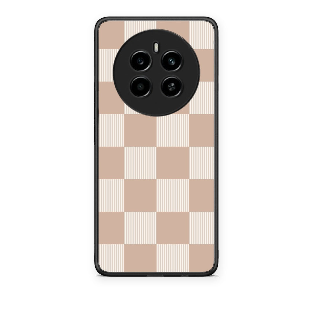 Θήκη Realme 12 4G / 12+ / 13 4G Latte and Cream Striped Checks από τη Smartfits με σχέδιο στο πίσω μέρος και μαύρο περίβλημα | Realme 12 4G / 12+ / 13 4G Latte and Cream Striped Checks case with colorful back and black bezels