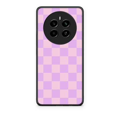 Θήκη Realme 12 4G / 12+ / 13 4G Lavender and Pink Checkerboard από τη Smartfits με σχέδιο στο πίσω μέρος και μαύρο περίβλημα | Realme 12 4G / 12+ / 13 4G Lavender and Pink Checkerboard case with colorful back and black bezels