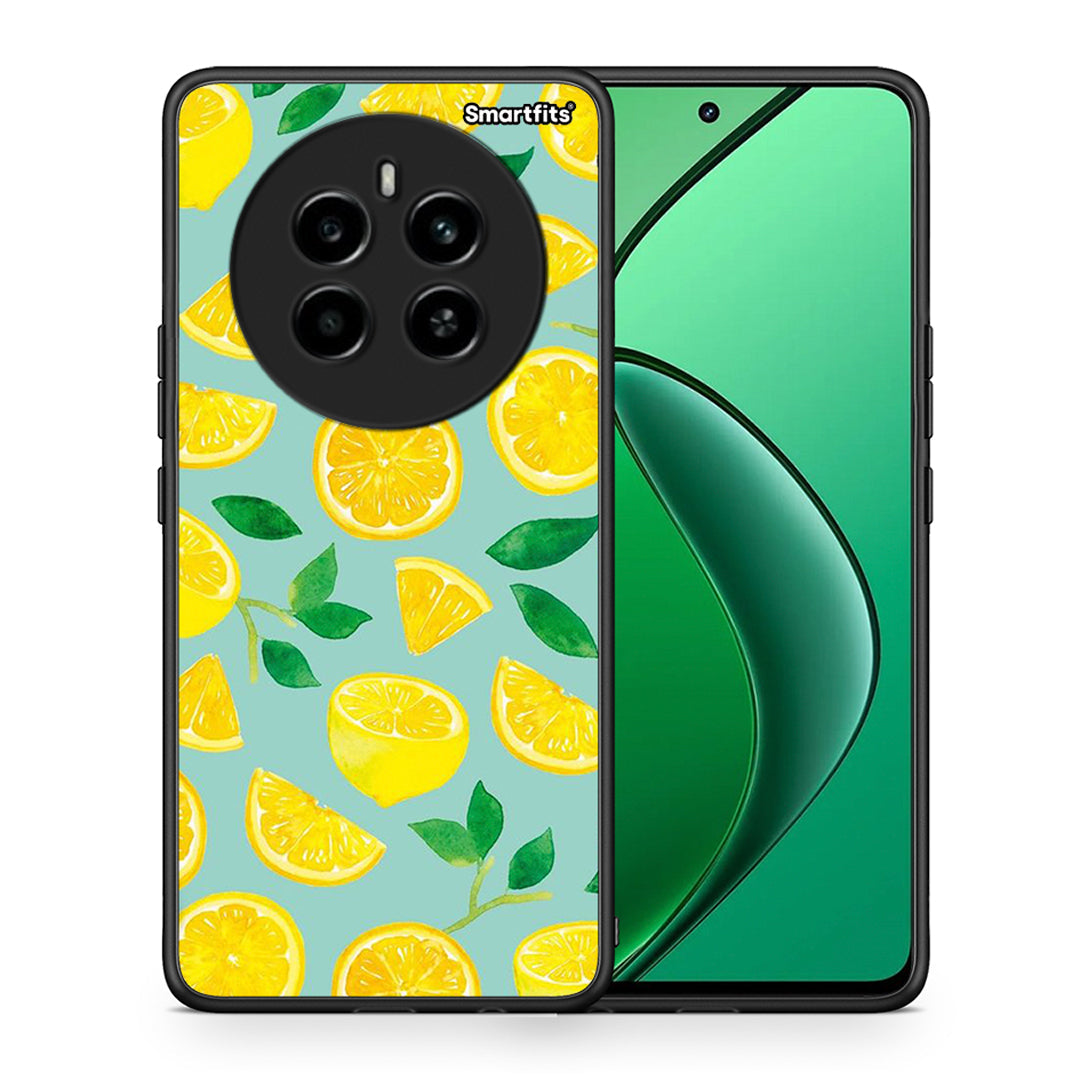 Θήκη Realme 12 4G / 12+ / 13 4G Lemons από τη Smartfits με σχέδιο στο πίσω μέρος και μαύρο περίβλημα | Realme 12 4G / 12+ / 13 4G Lemons case with colorful back and black bezels