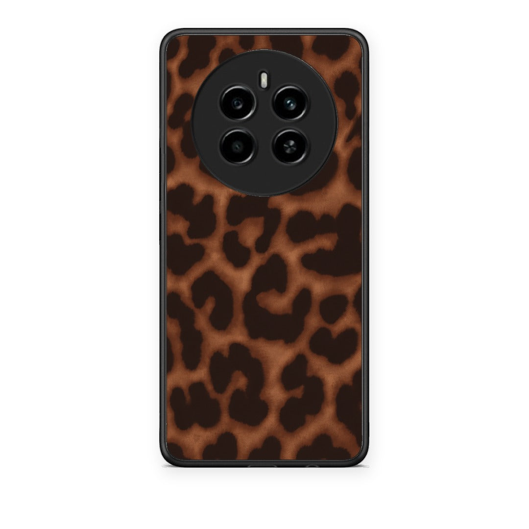 Θήκη Realme 12 4G / 12+ / 13 4G Leopard Print Dark Brown από τη Smartfits με σχέδιο στο πίσω μέρος και μαύρο περίβλημα | Realme 12 4G / 12+ / 13 4G Leopard Print Dark Brown case with colorful back and black bezels