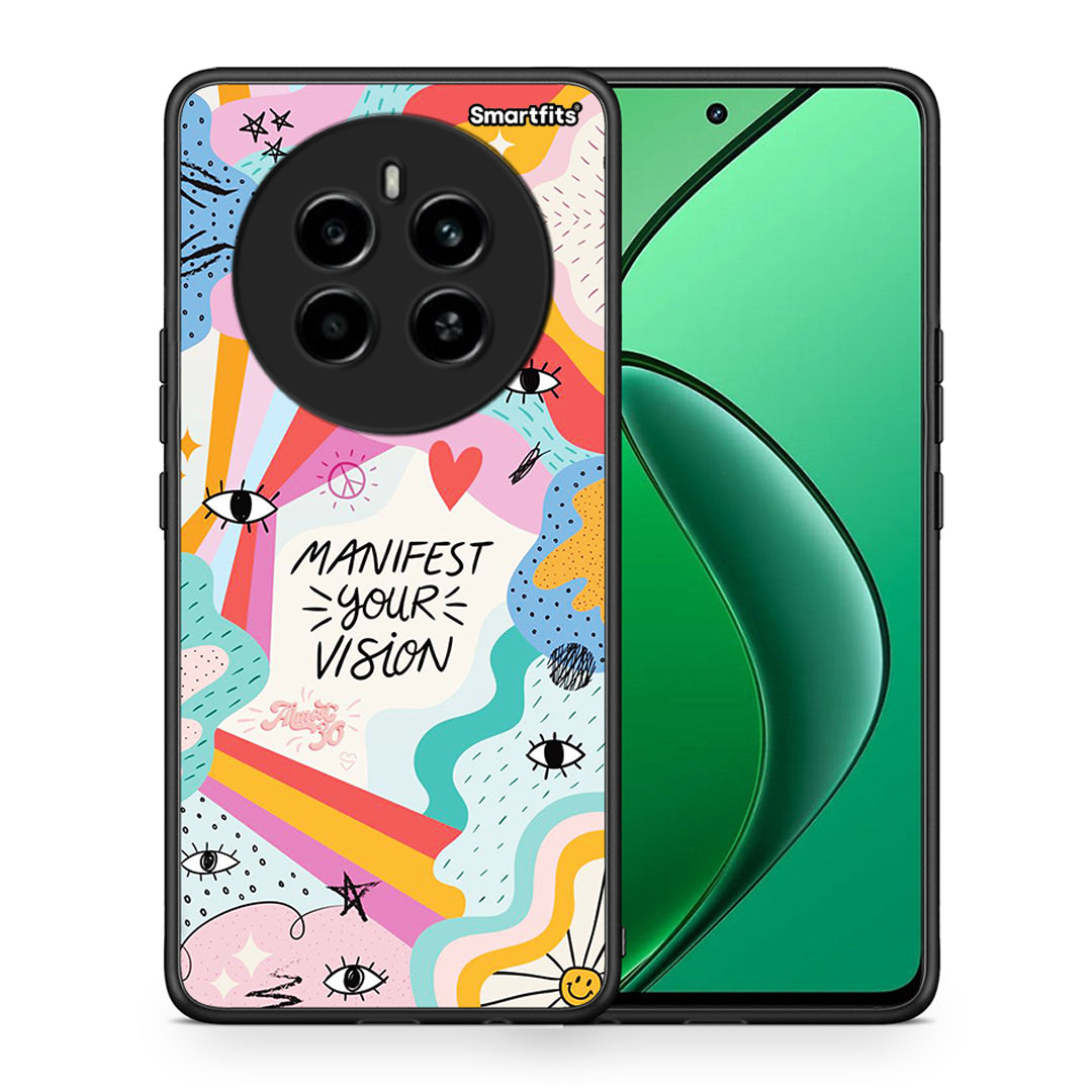 Θήκη Realme 12 4G / 12+ / 13 4G Manifest Your Vision από τη Smartfits με σχέδιο στο πίσω μέρος και μαύρο περίβλημα | Realme 12 4G / 12+ / 13 4G Manifest Your Vision case with colorful back and black bezels