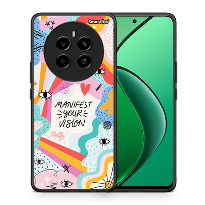 Θήκη Realme 12 4G / 12+ / 13 4G Manifest Your Vision από τη Smartfits με σχέδιο στο πίσω μέρος και μαύρο περίβλημα | Realme 12 4G / 12+ / 13 4G Manifest Your Vision case with colorful back and black bezels