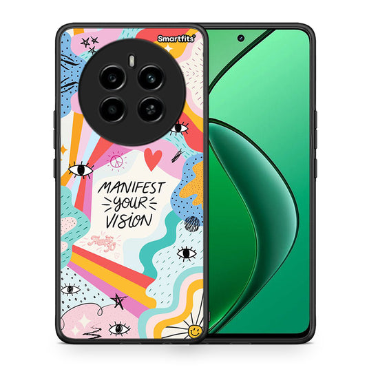 Θήκη Realme 12 4G / 12+ / 13 4G Manifest Your Vision από τη Smartfits με σχέδιο στο πίσω μέρος και μαύρο περίβλημα | Realme 12 4G / 12+ / 13 4G Manifest Your Vision case with colorful back and black bezels