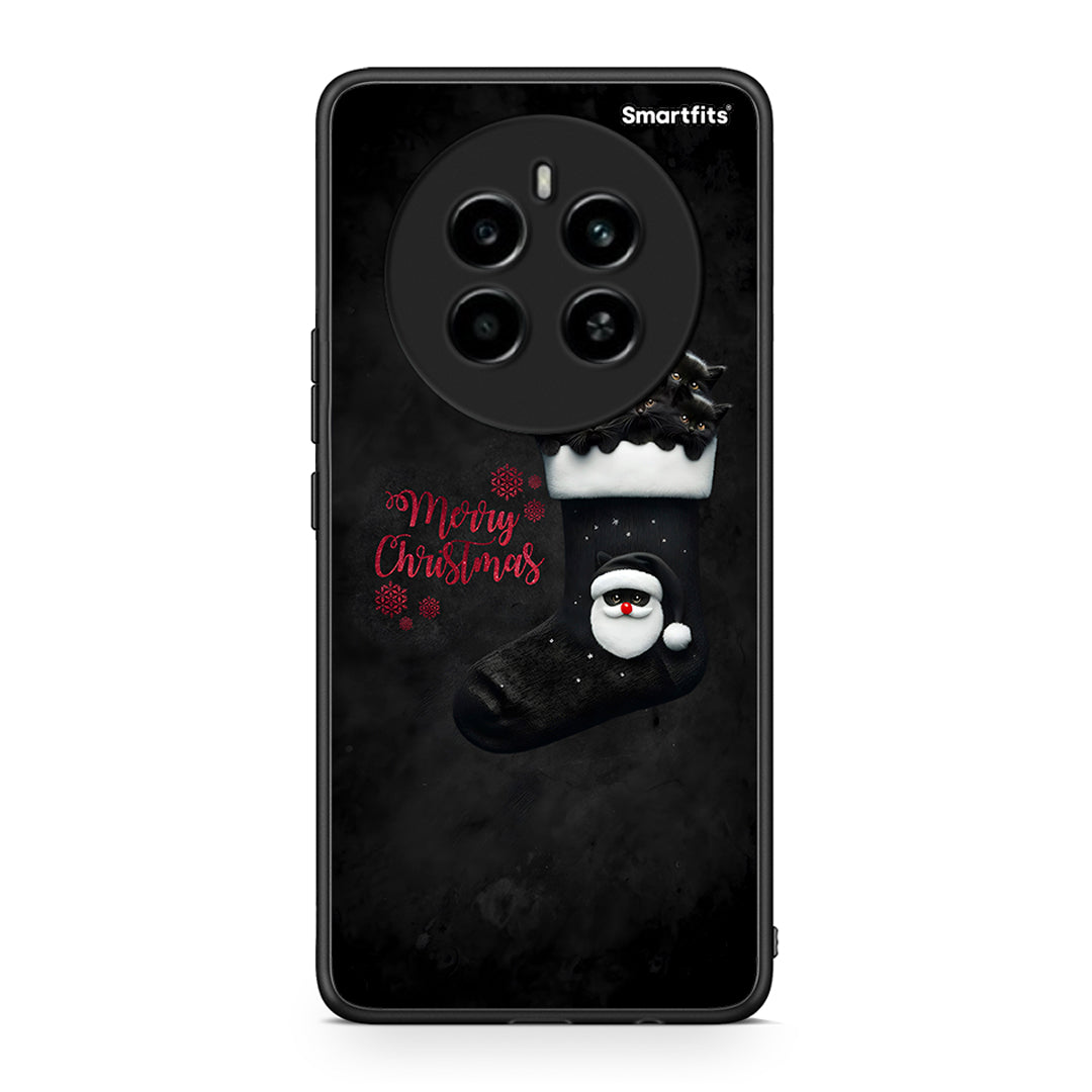 Realme 12 4G / 12+ / 13 4G Merry Cat Christmas θήκη από τη Smartfits με σχέδιο στο πίσω μέρος και μαύρο περίβλημα | Smartphone case with colorful back and black bezels by Smartfits