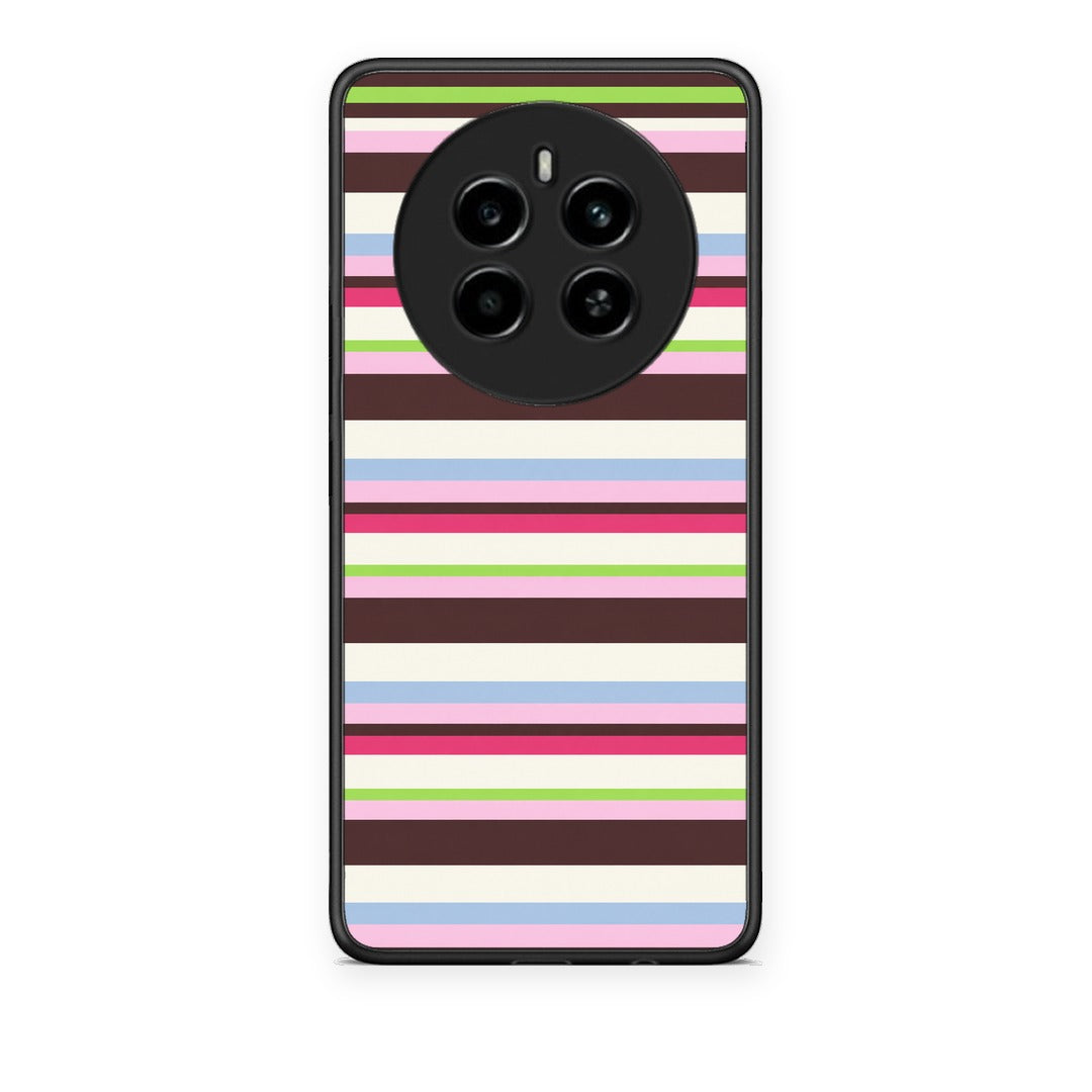 Θήκη Realme 12 4G / 12+ / 13 4G Multicolour Horizontal Stripes από τη Smartfits με σχέδιο στο πίσω μέρος και μαύρο περίβλημα | Realme 12 4G / 12+ / 13 4G Multicolour Horizontal Stripes case with colorful back and black bezels