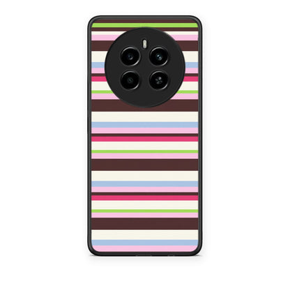 Θήκη Realme 12 4G / 12+ / 13 4G Multicolour Horizontal Stripes από τη Smartfits με σχέδιο στο πίσω μέρος και μαύρο περίβλημα | Realme 12 4G / 12+ / 13 4G Multicolour Horizontal Stripes case with colorful back and black bezels