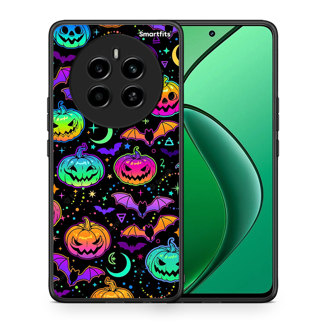Θήκη Realme 12 4G / 12+ / 13 4G Neon Halloween από τη Smartfits με σχέδιο στο πίσω μέρος και μαύρο περίβλημα | Realme 12 4G / 12+ / 13 4G Neon Halloween case with colorful back and black bezels