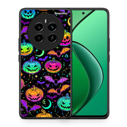 Θήκη Realme 12 4G / 12+ / 13 4G Neon Halloween από τη Smartfits με σχέδιο στο πίσω μέρος και μαύρο περίβλημα | Realme 12 4G / 12+ / 13 4G Neon Halloween case with colorful back and black bezels