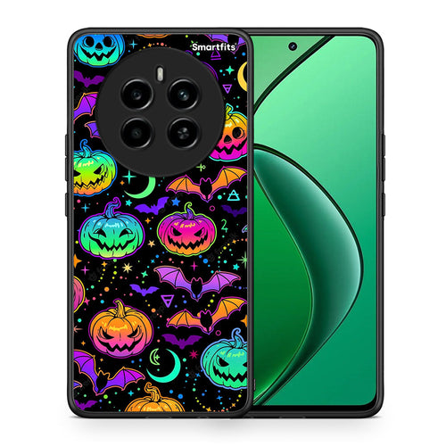 Θήκη Realme 12 4G / 12+ / 13 4G Neon Halloween από τη Smartfits με σχέδιο στο πίσω μέρος και μαύρο περίβλημα | Realme 12 4G / 12+ / 13 4G Neon Halloween case with colorful back and black bezels