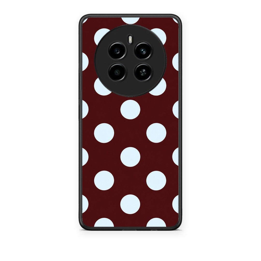 Θήκη Realme 12 4G / 12+ / 13 4G Pale Blue Large Polka Dots on Burgundy από τη Smartfits με σχέδιο στο πίσω μέρος και μαύρο περίβλημα | Realme 12 4G / 12+ / 13 4G Pale Blue Large Polka Dots on Burgundy case with colorful back and black bezels
