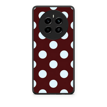Θήκη Realme 12 4G / 12+ / 13 4G Pale Blue Large Polka Dots on Burgundy από τη Smartfits με σχέδιο στο πίσω μέρος και μαύρο περίβλημα | Realme 12 4G / 12+ / 13 4G Pale Blue Large Polka Dots on Burgundy case with colorful back and black bezels