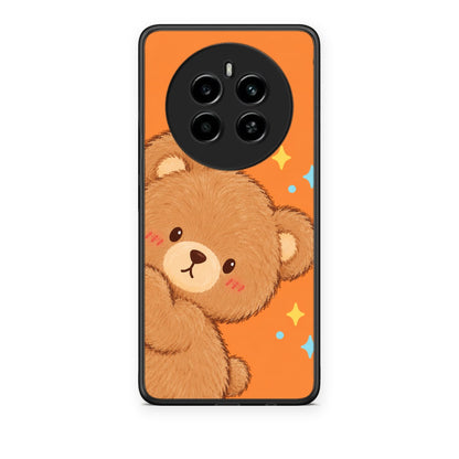 Θήκη Realme 12 4G / 12+ / 13 4G Peekaboo Teddy on Orange από τη Smartfits με σχέδιο στο πίσω μέρος και μαύρο περίβλημα | Realme 12 4G / 12+ / 13 4G Peekaboo Teddy on Orange case with colorful back and black bezels